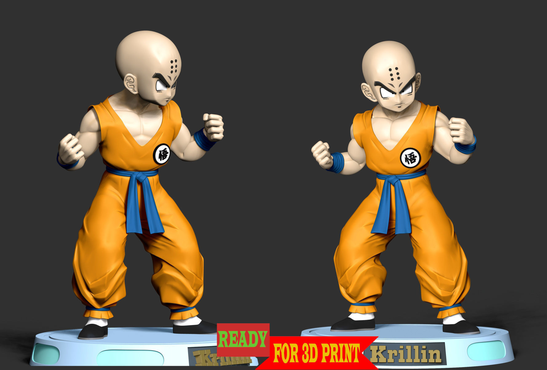 Krillin - Dragon Ball Fanart Free 3D print model_1