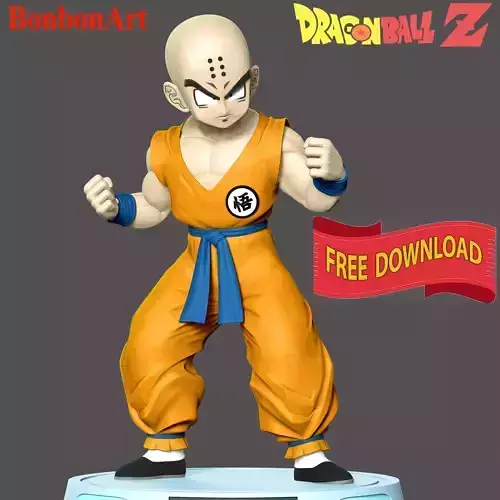 Krillin - Dragon Ball Fanart Free 3D print model