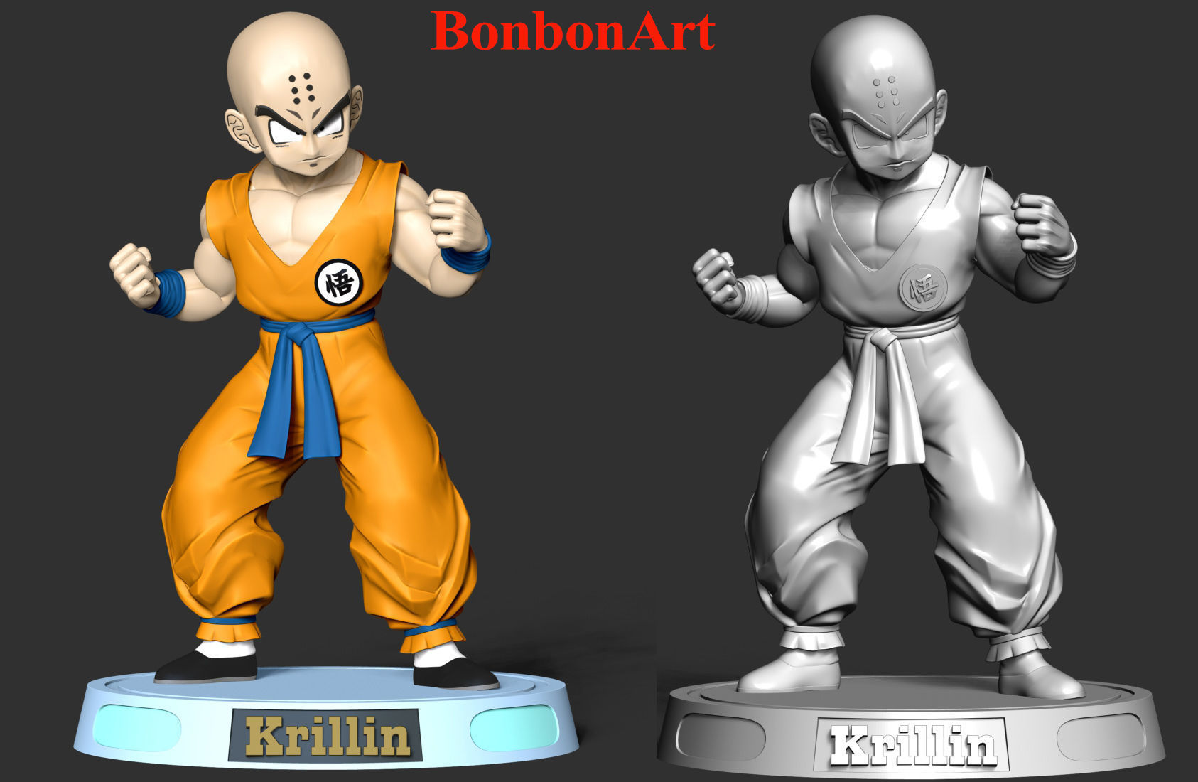 Krillin - Dragon Ball Fanart Free 3D print model_4