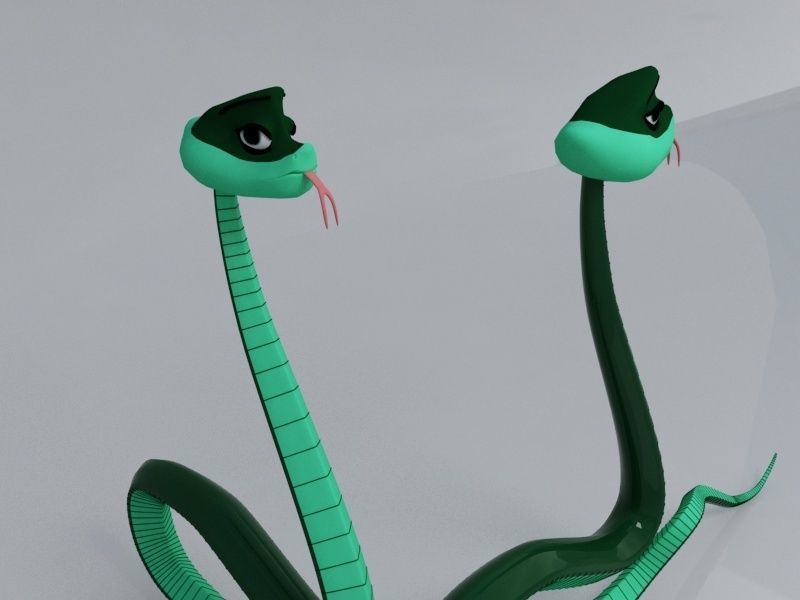 Cartoon Snake Low-poly 3D model_4