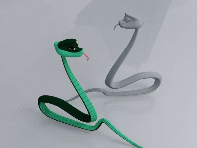 Cartoon Snake Low-poly 3D model_9