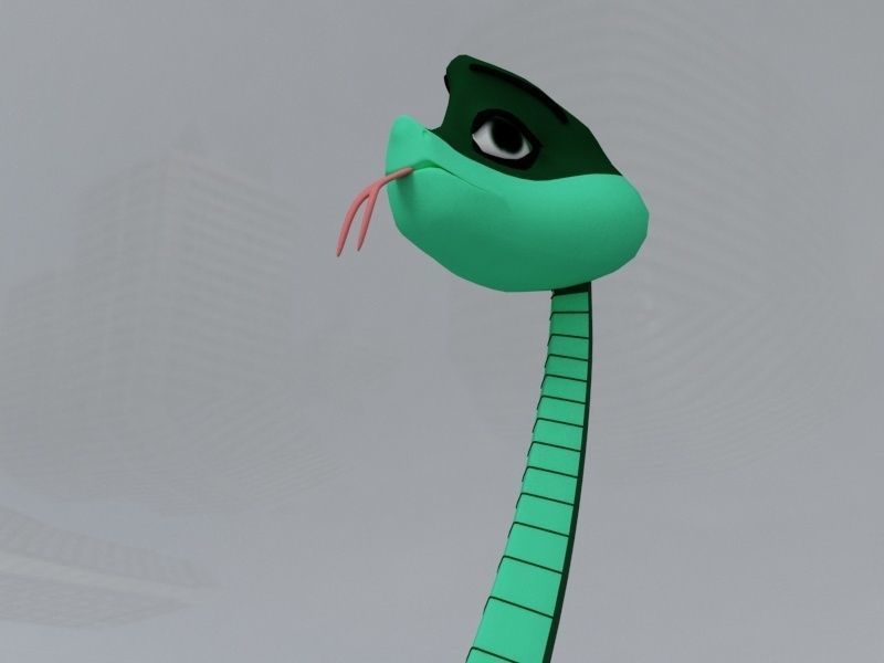 Cartoon Snake Low-poly 3D model_5