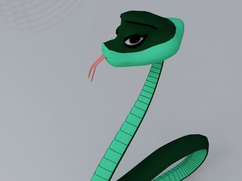 Cartoon Snake Low-poly 3D model_6