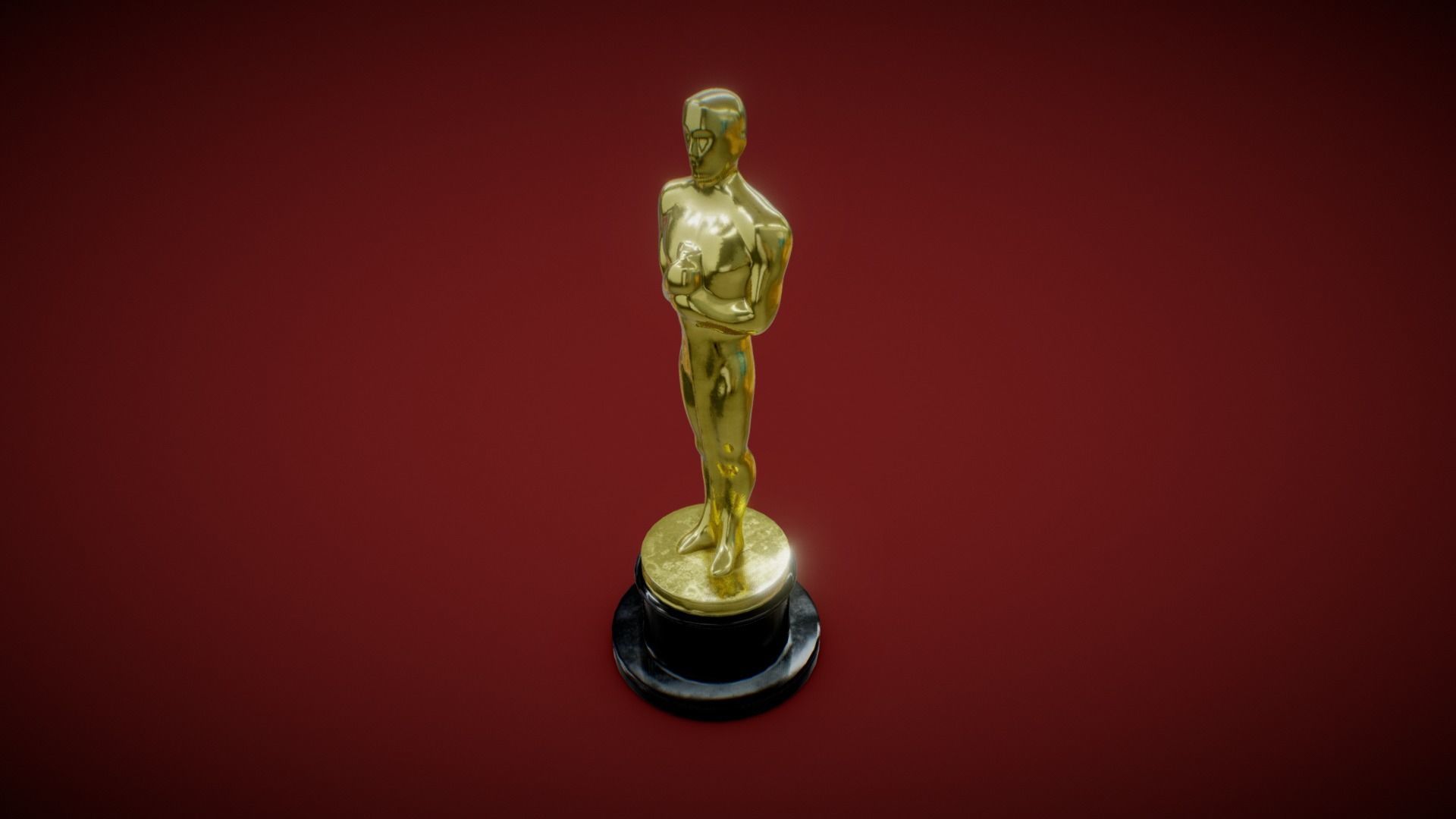 The Academy Awards Oscar Statuette Trophy 3D model_1