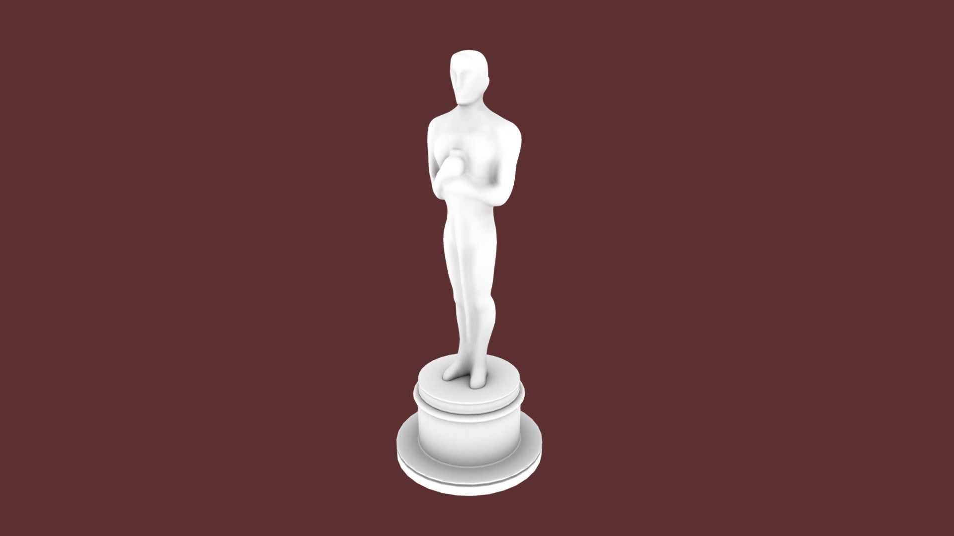 The Academy Awards Oscar Statuette Trophy 3D model_7