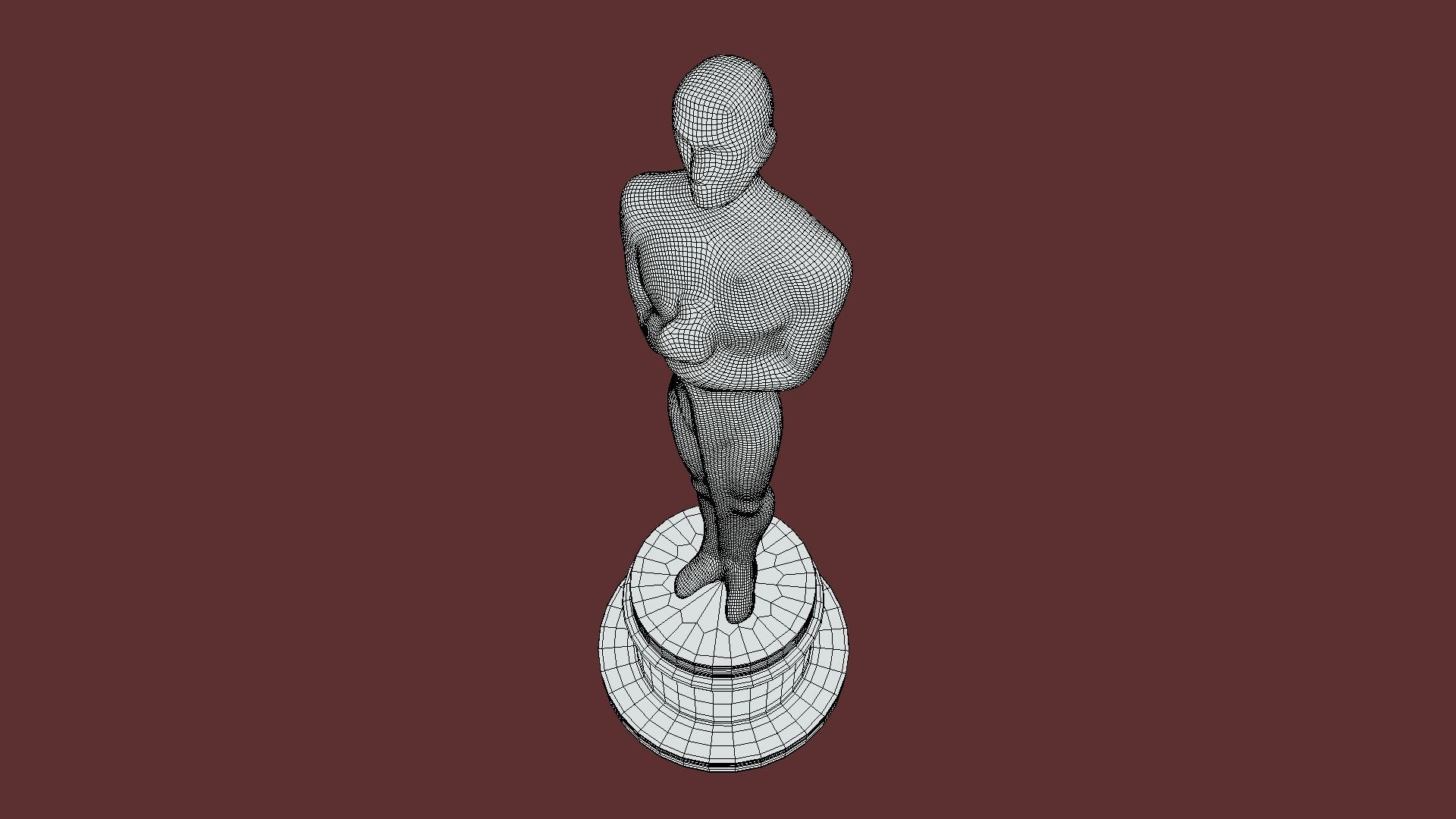 The Academy Awards Oscar Statuette Trophy 3D model_10