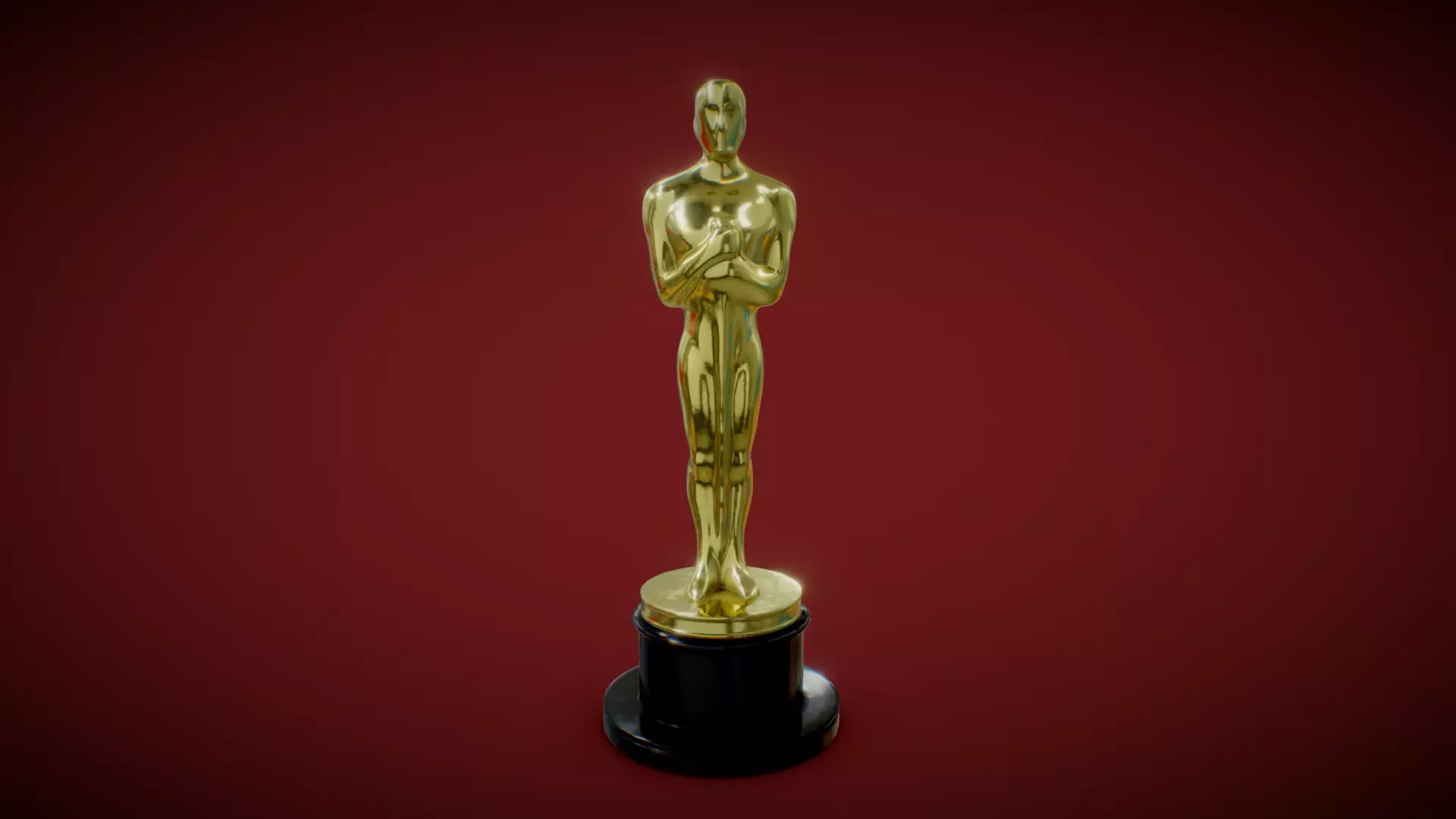 The Academy Awards Oscar Statuette Trophy 3D model_0