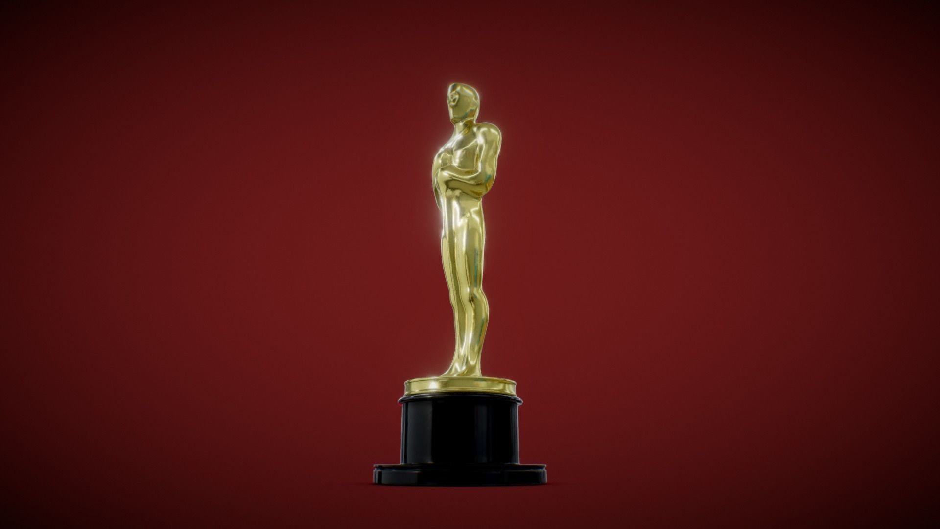 The Academy Awards Oscar Statuette Trophy 3D model_4