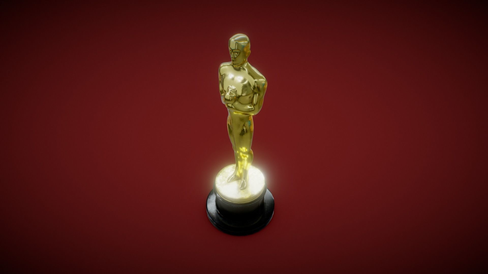 The Academy Awards Oscar Statuette Trophy 3D model_3