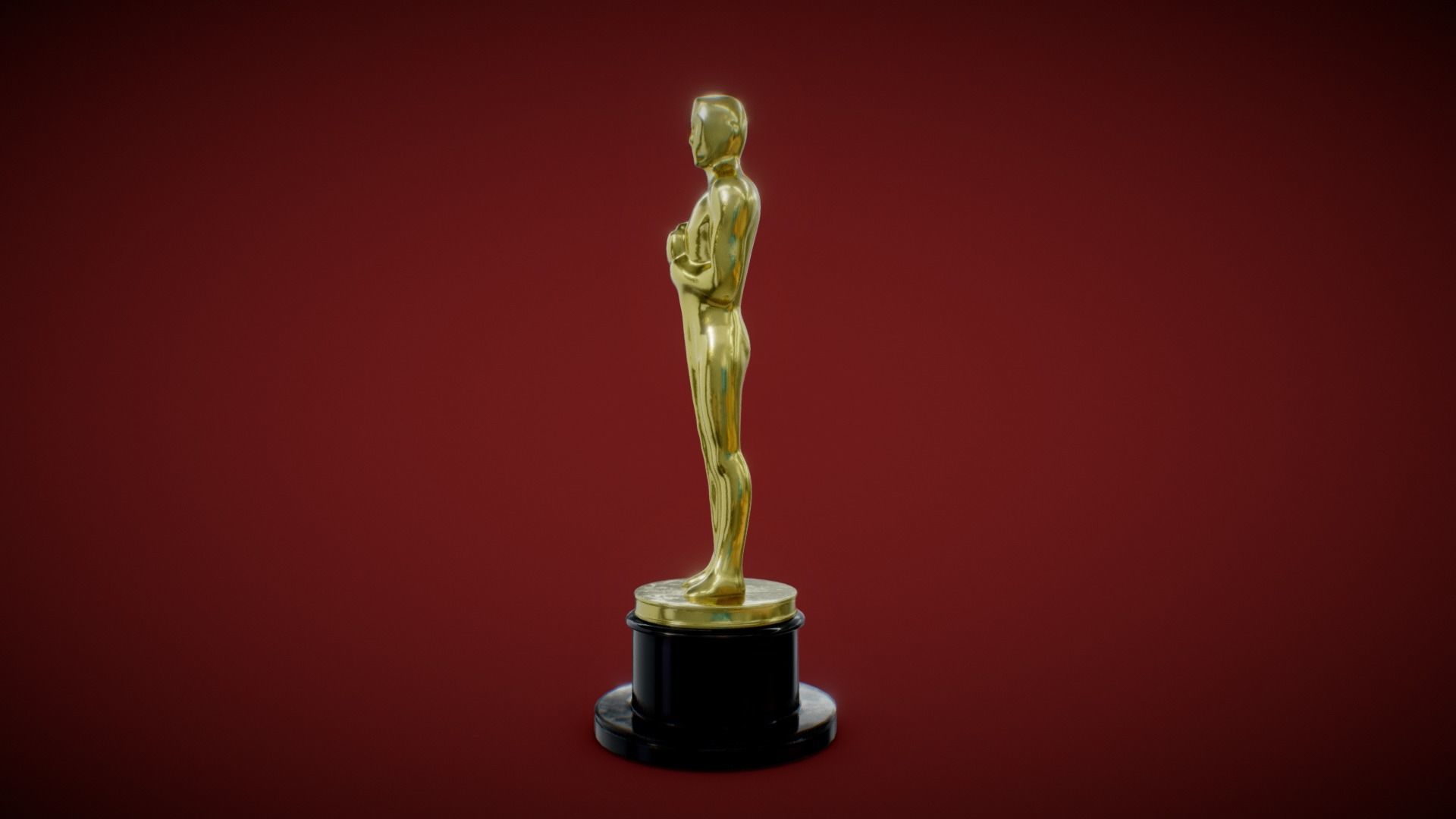 The Academy Awards Oscar Statuette Trophy 3D model_2