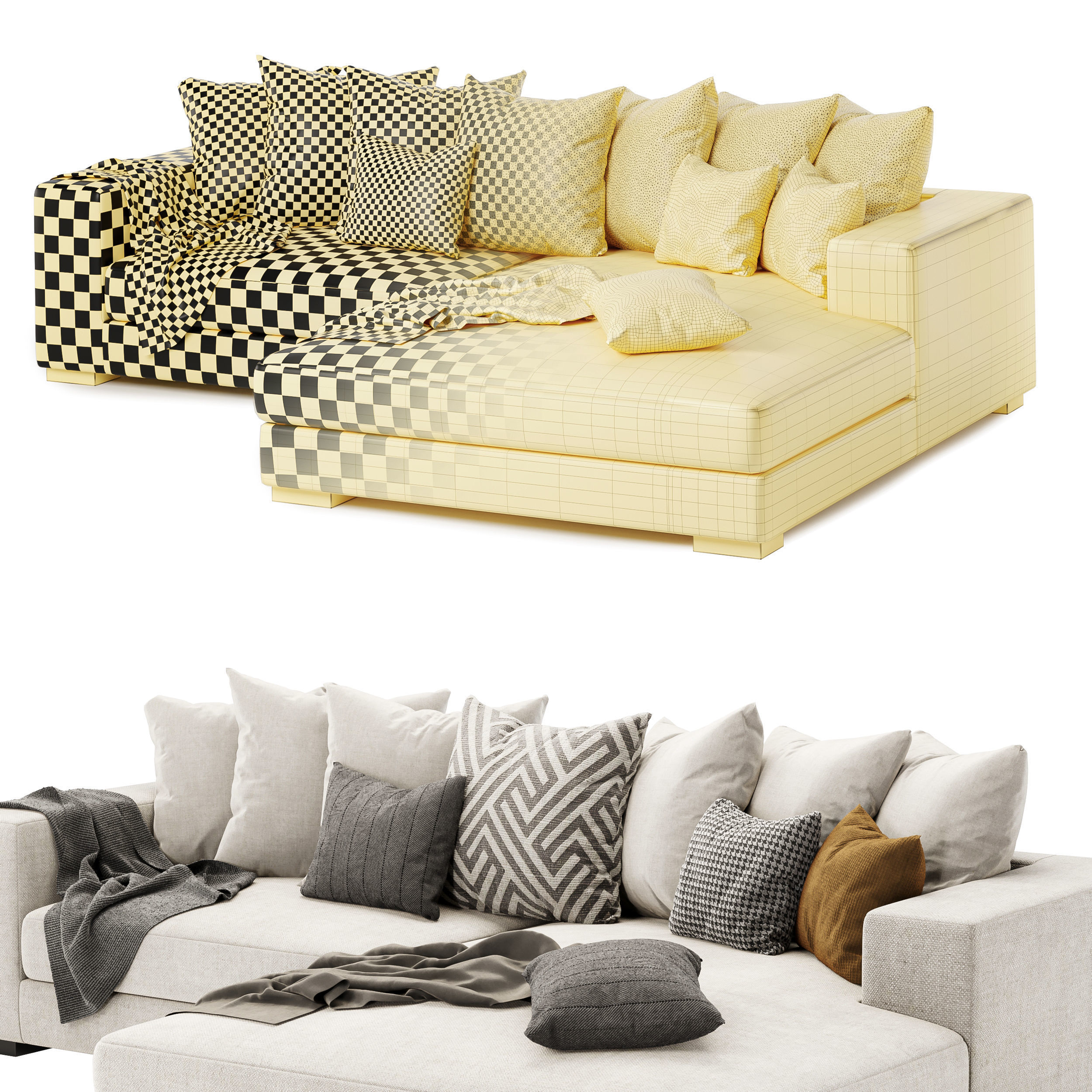 luxe sectional sofa 3D model_3
