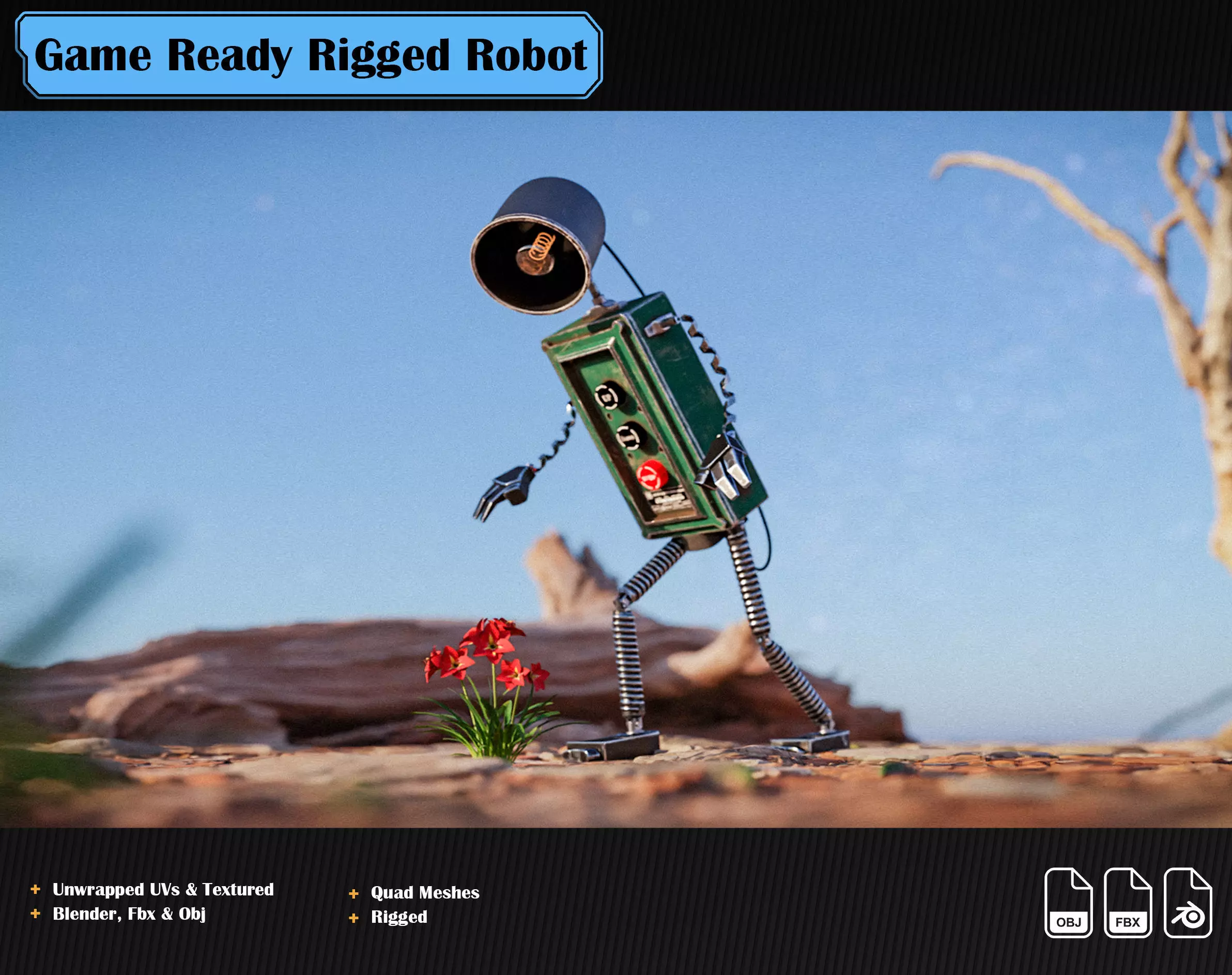 Hector 3D Model Rigged Robot 3D model_0