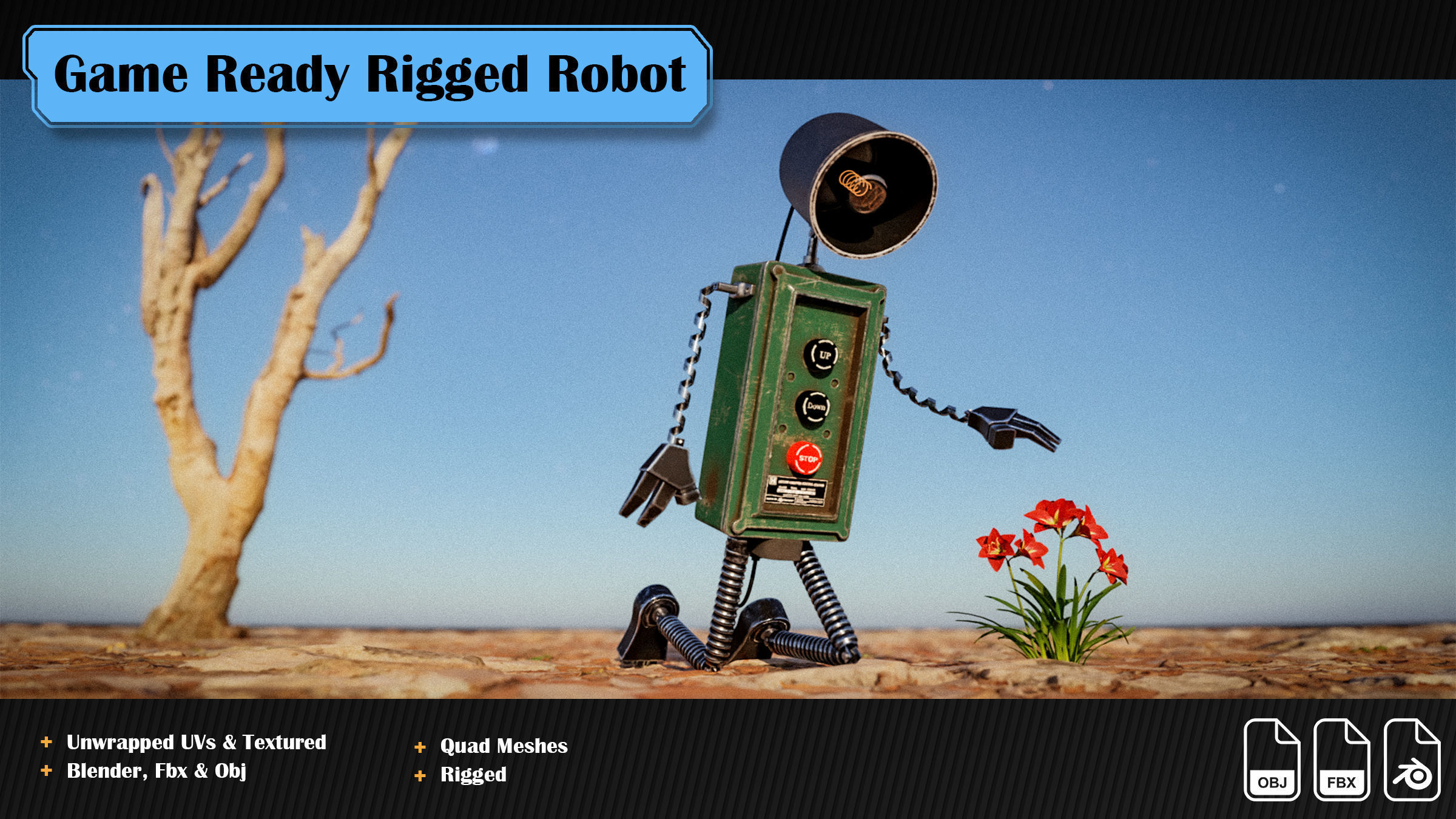 Hector 3D Model Rigged Robot 3D model_4