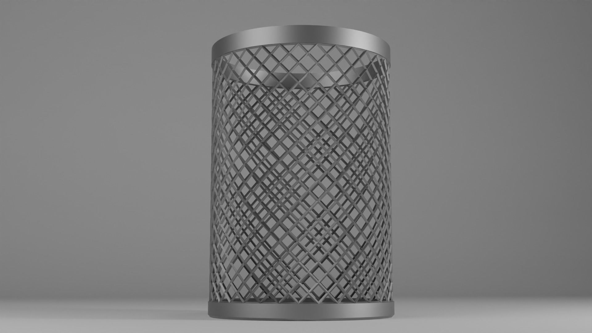 trash can Low-poly 3D model_1