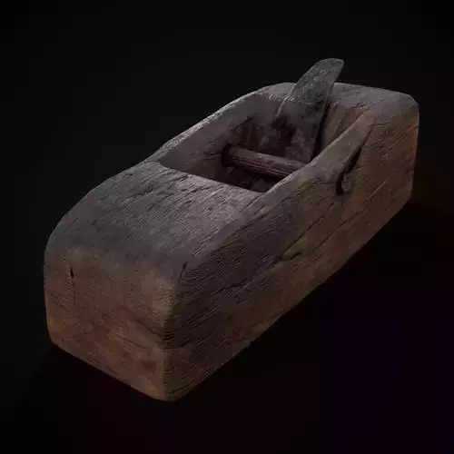 Medieval Wood Planer Low-poly 3D model