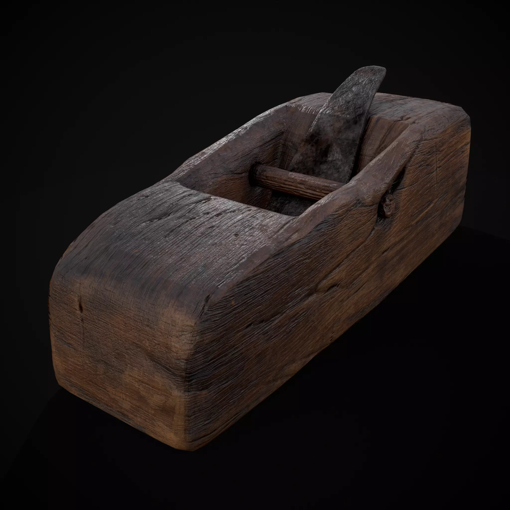 Medieval Wood Planer Low-poly 3D model