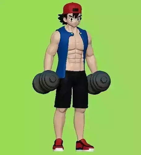 ash ketchum swole 3D print model