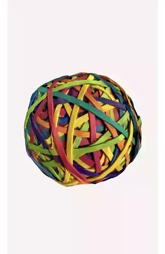 Rubber Bands Ball Free low-poly 3D model