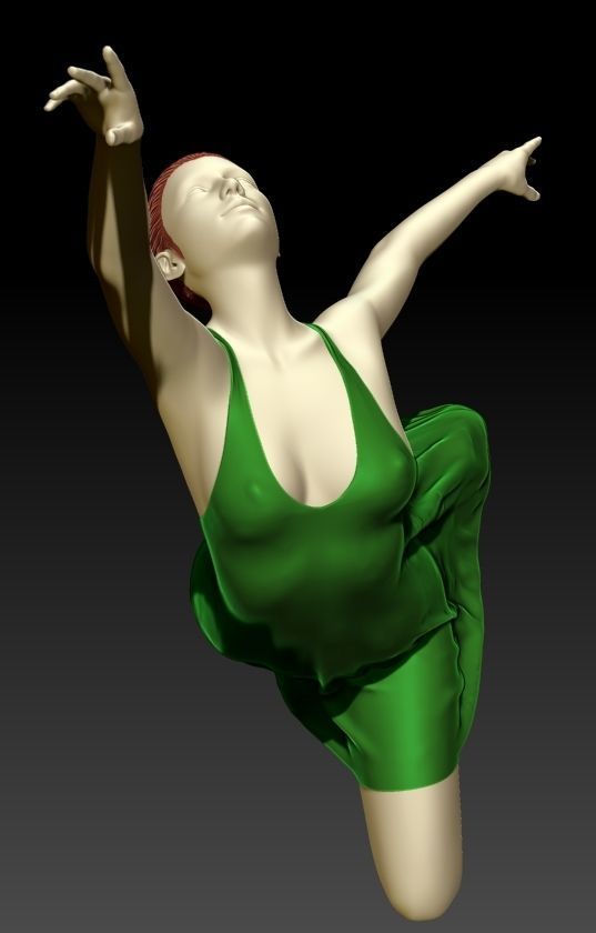 BALLET GIRL ON STATUE 3D print model_8