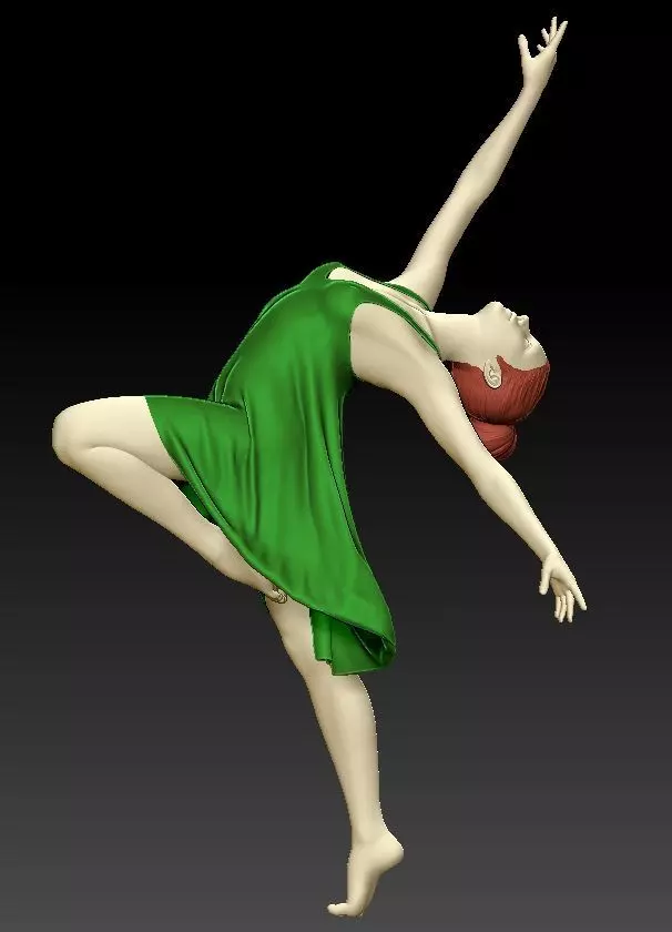 BALLET GIRL ON STATUE 3D print model_0