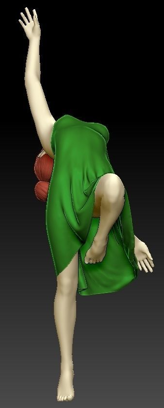 BALLET GIRL ON STATUE 3D print model_3