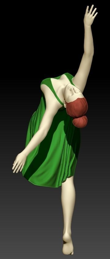 BALLET GIRL ON STATUE 3D print model_2