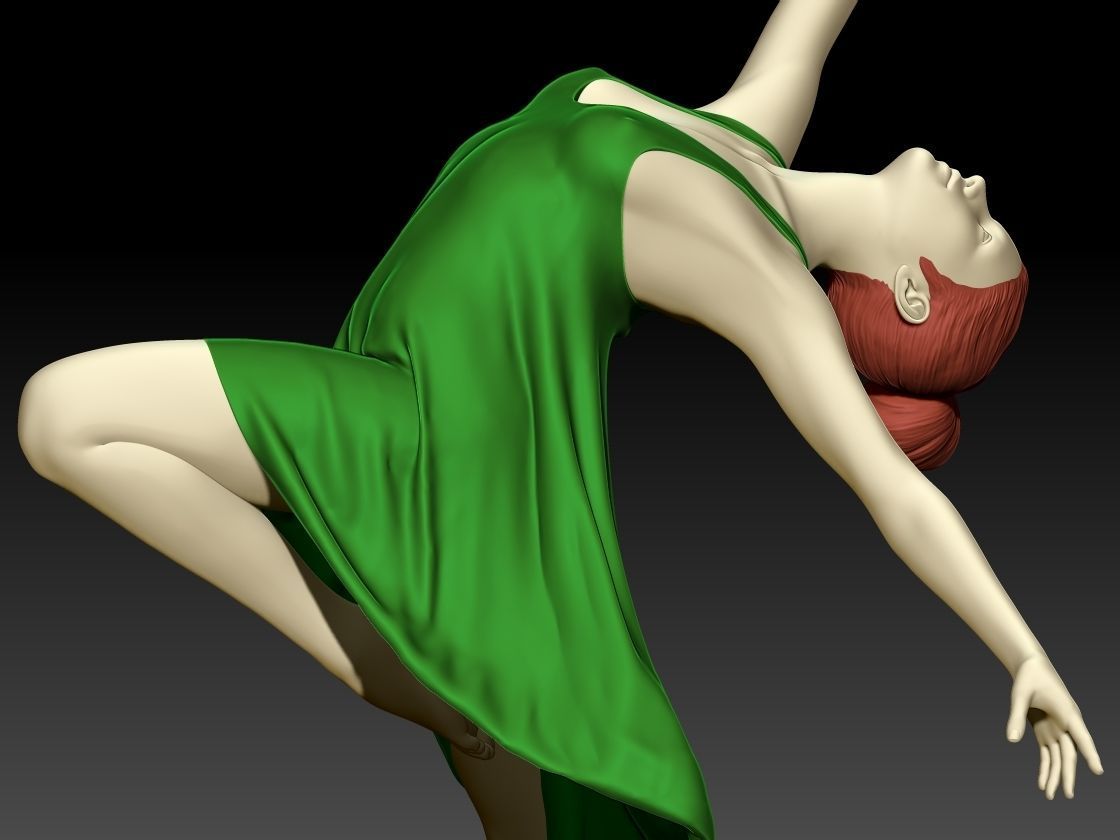 BALLET GIRL ON STATUE 3D print model_4