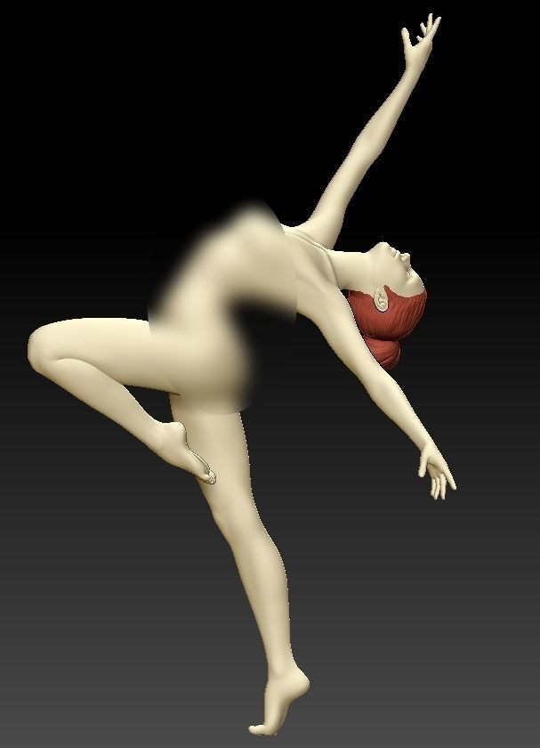 BALLET GIRL ON STATUE 3D print model_9