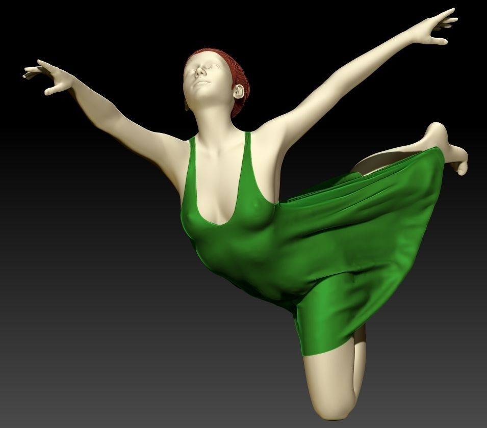 BALLET GIRL ON STATUE 3D print model_1