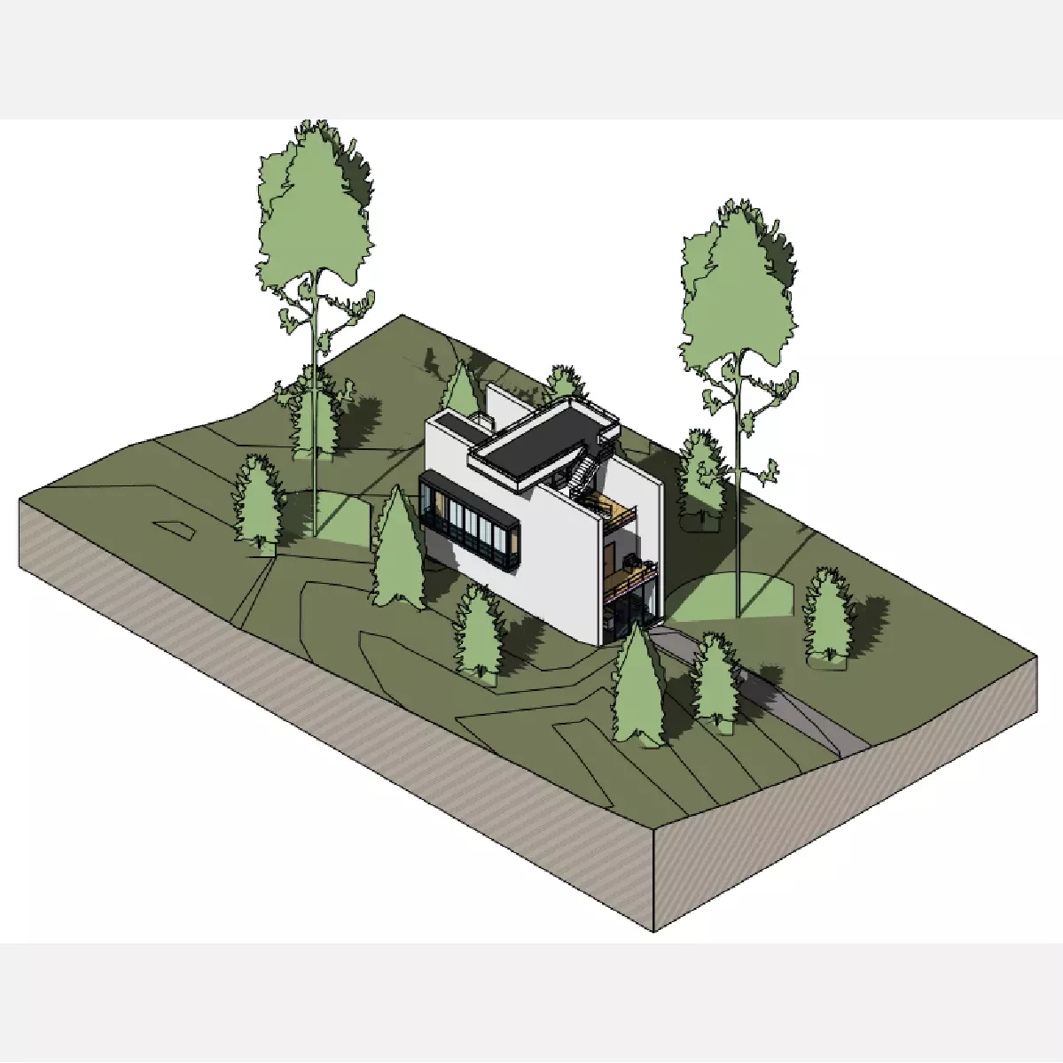 3 St House - Revit 3D model_0