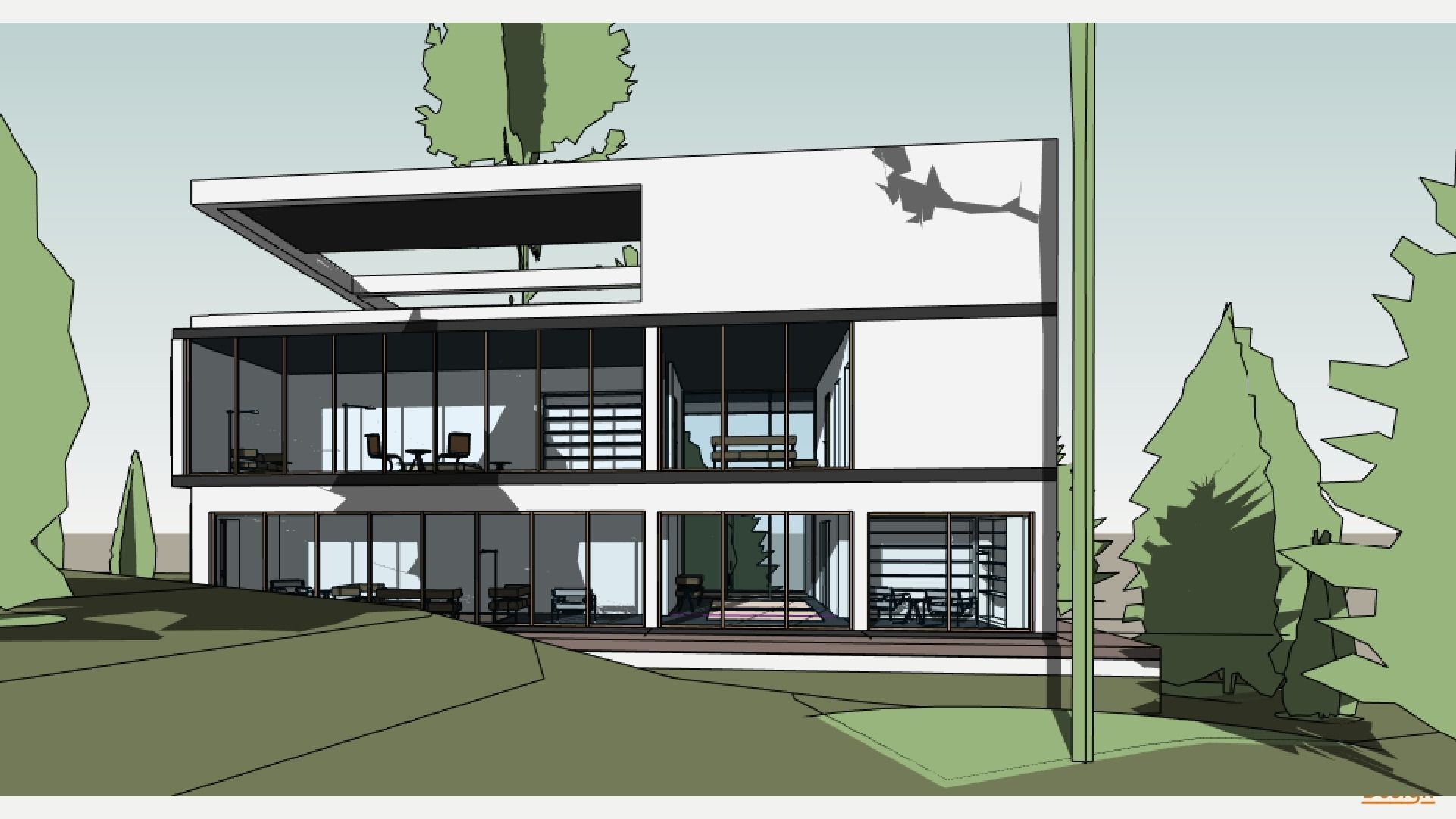 3 Stories square- Revit 3D model_7