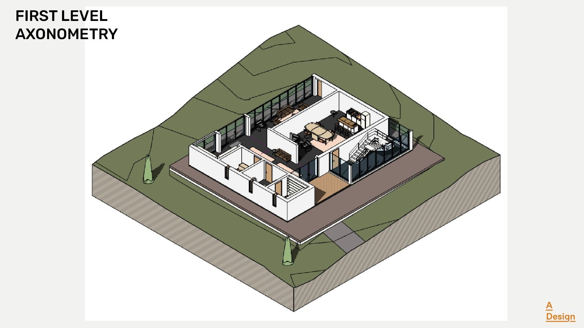 3 Stories square- Revit 3D model_2