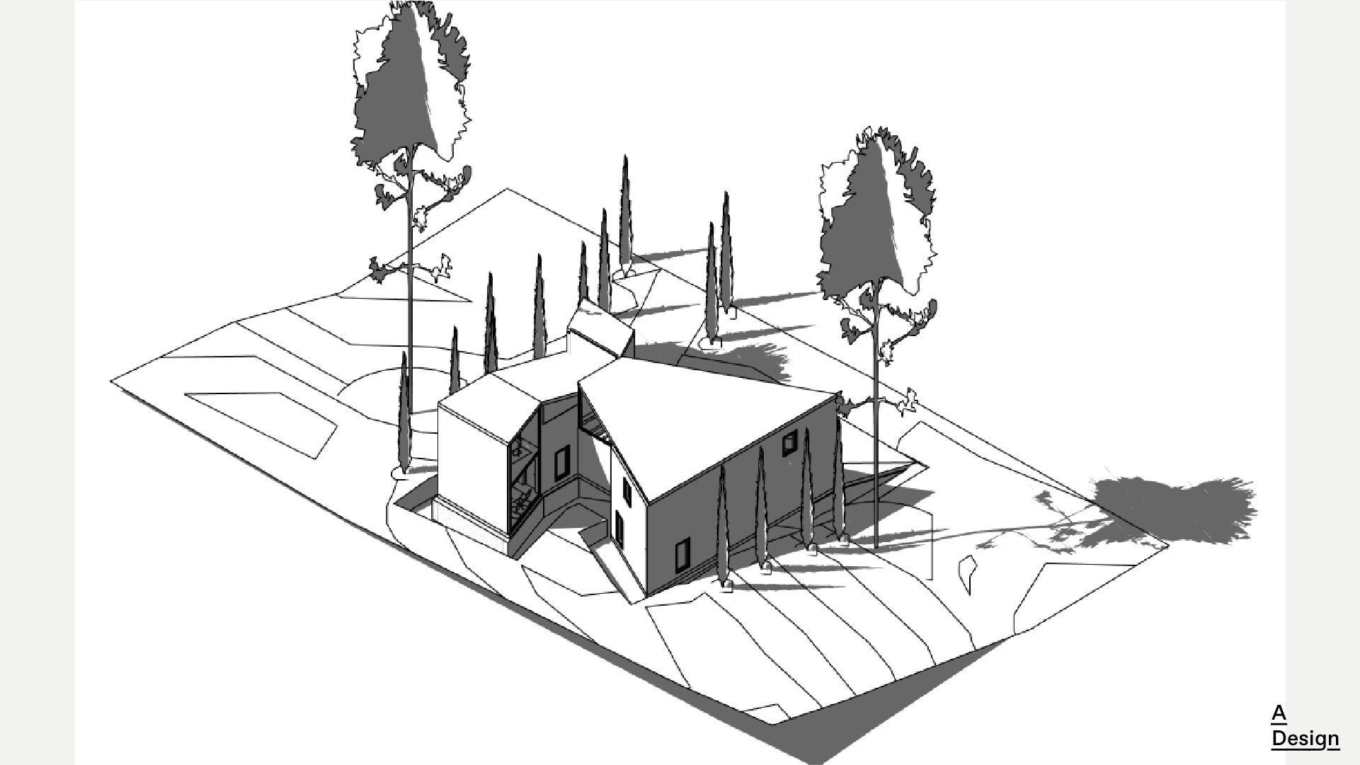 Assymetrical House- Revit 3D model_9