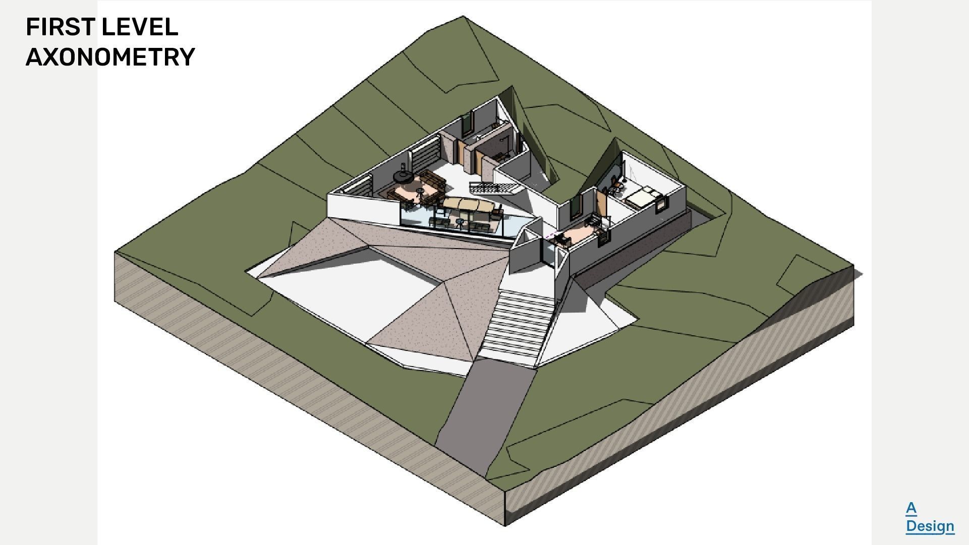Assymetrical House- Revit 3D model_2