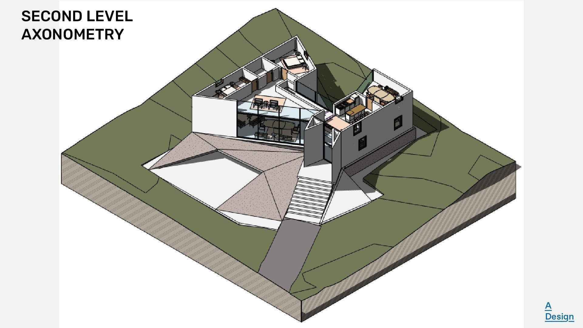 Assymetrical House- Revit 3D model_3
