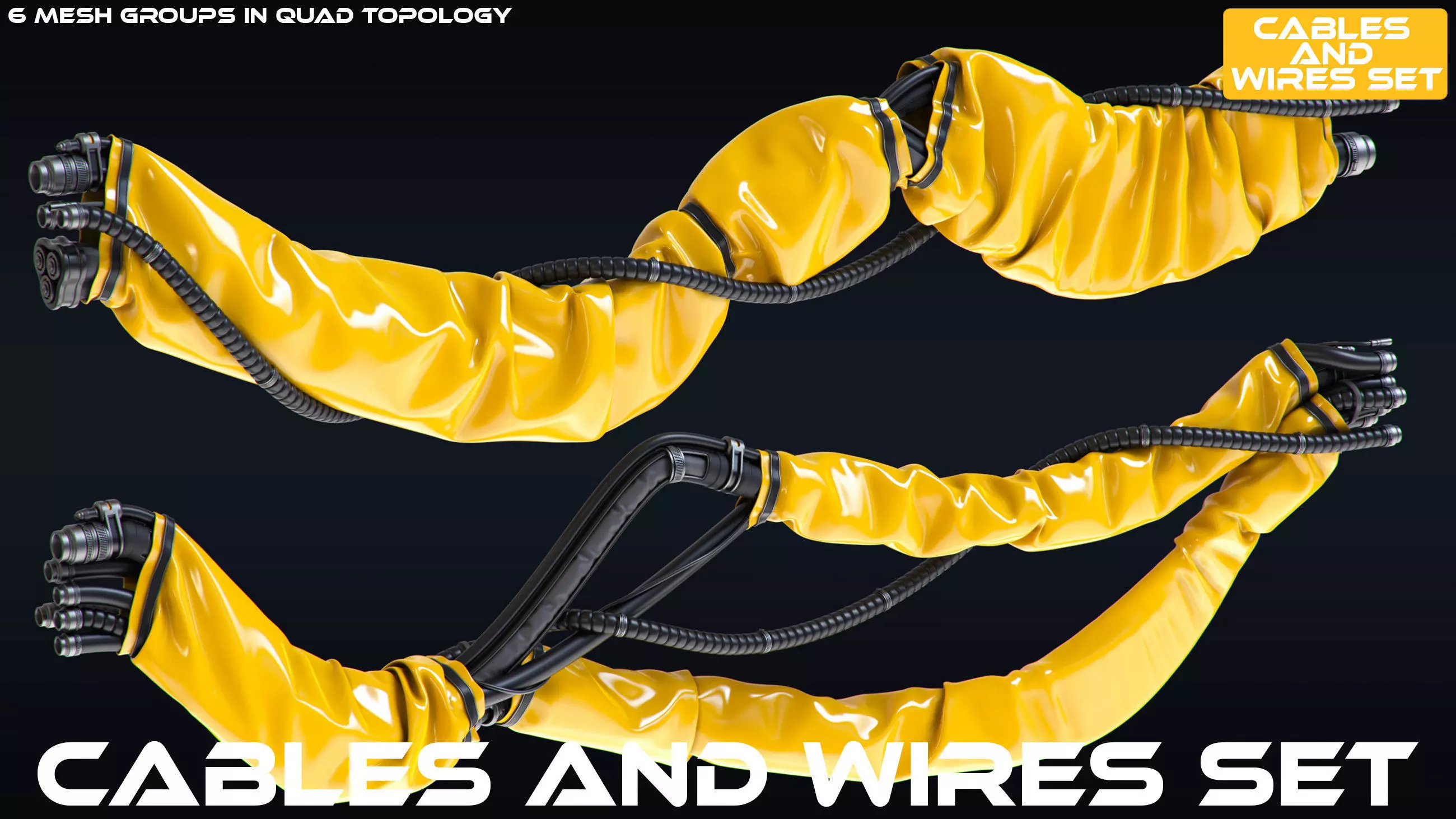 Cables and Wires set  3D model_0