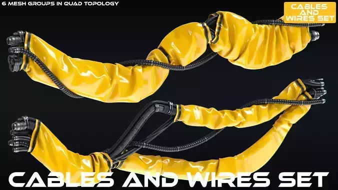 Cables and Wires set  3D model
