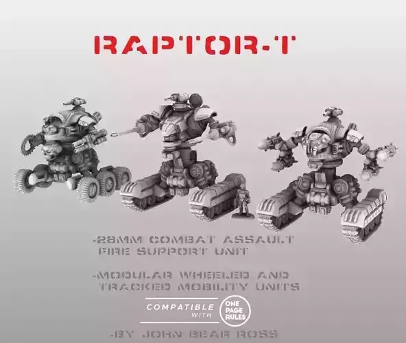 Raptor T- 28mm Combat Assault Fire Support Unit 3D print model