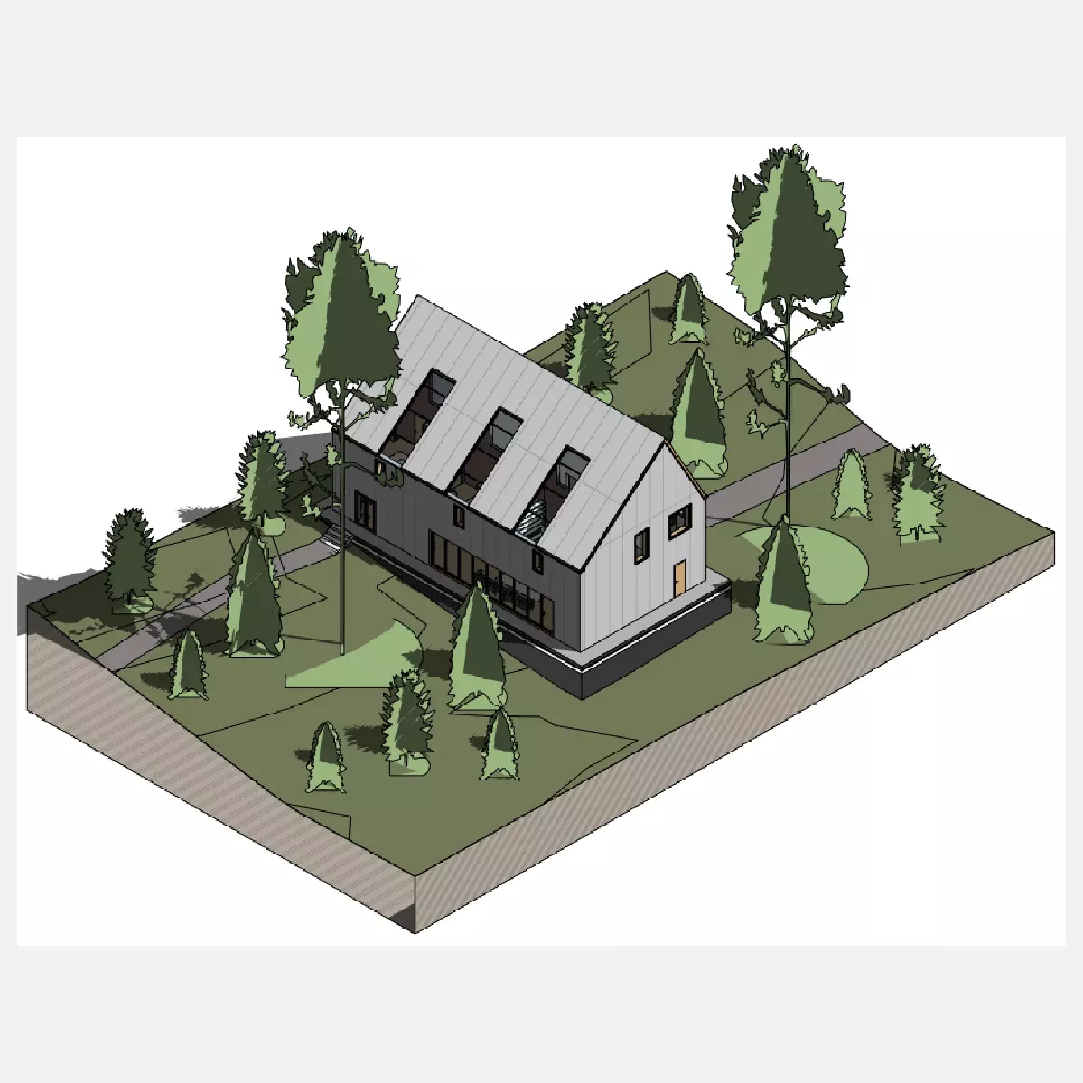 Barn house 2 - Revit 3D model