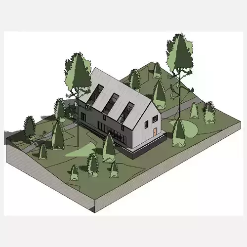 Barn house 2 - Revit 3D model