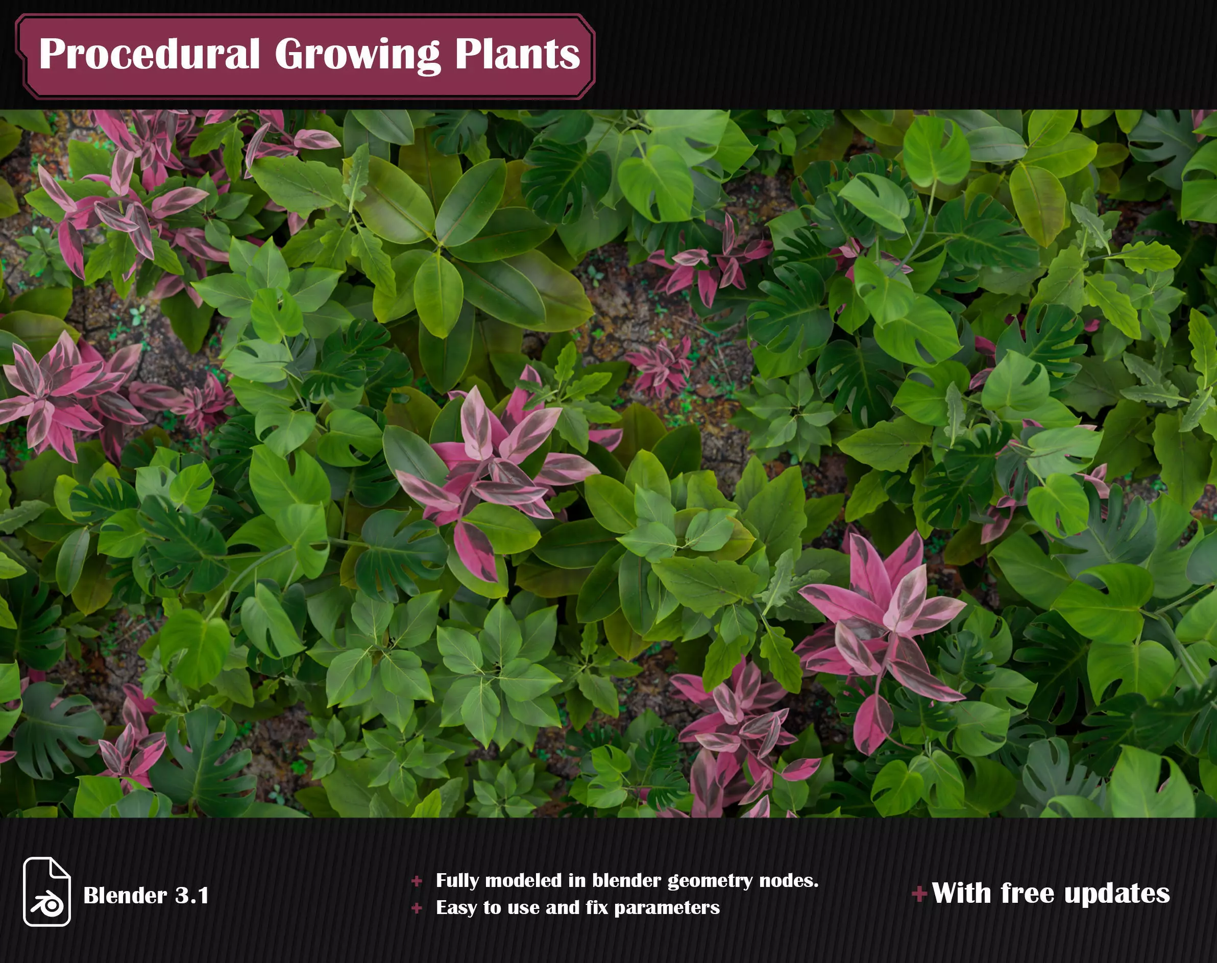 Procedural Growing Plants 3D model_0