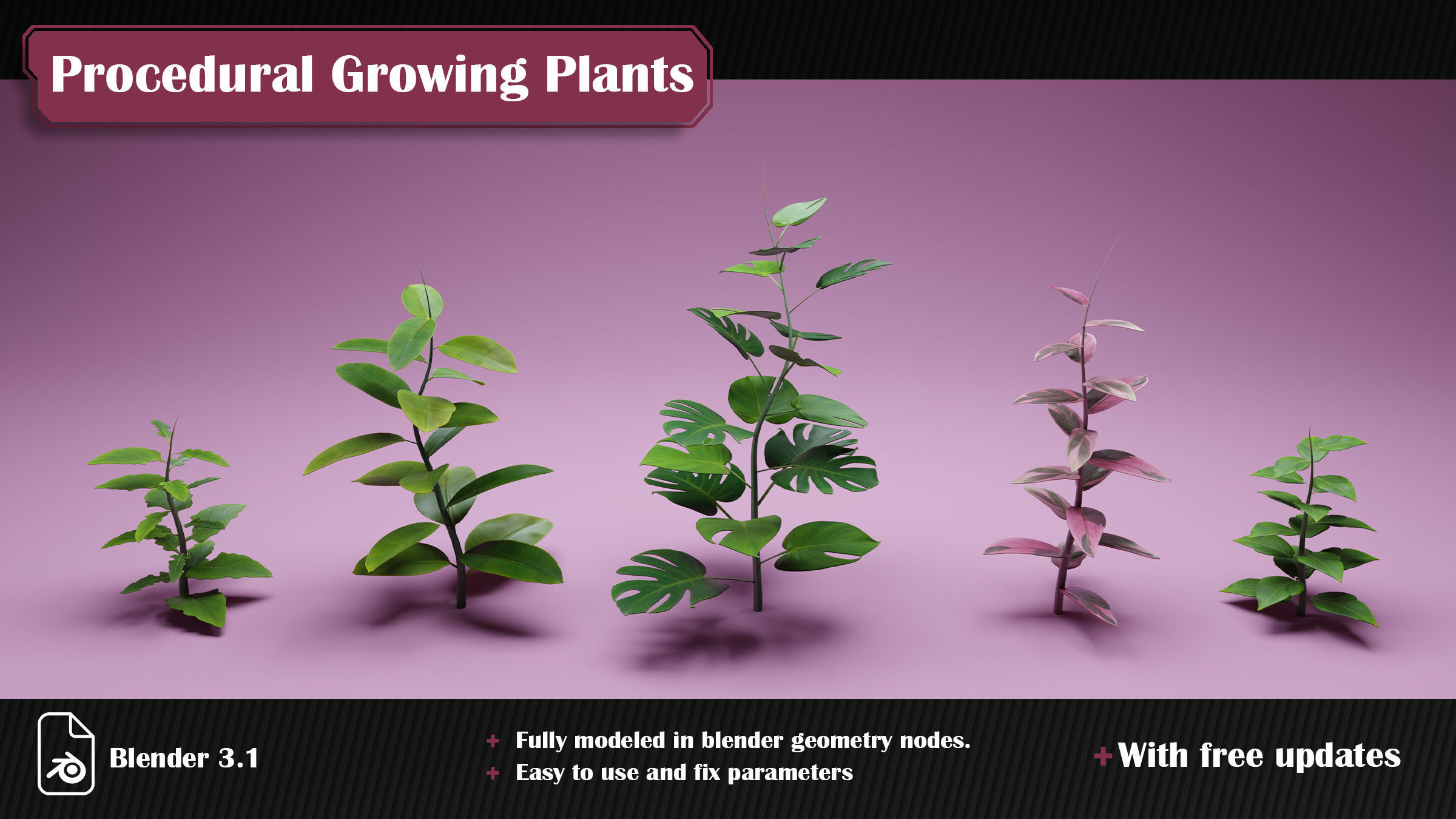 Procedural Growing Plants 3D model_4