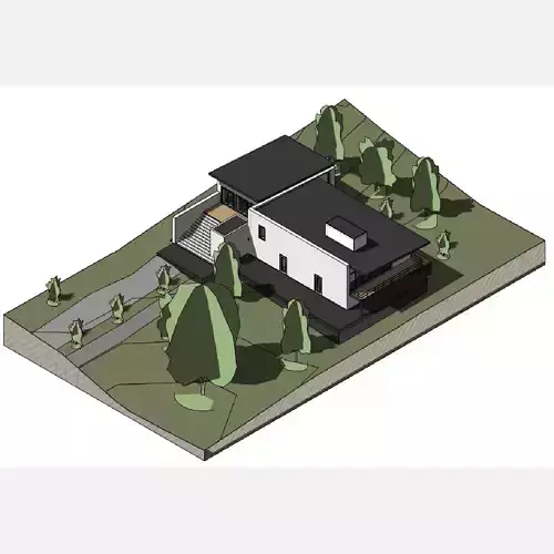 Rectangle house - Revit 3D model