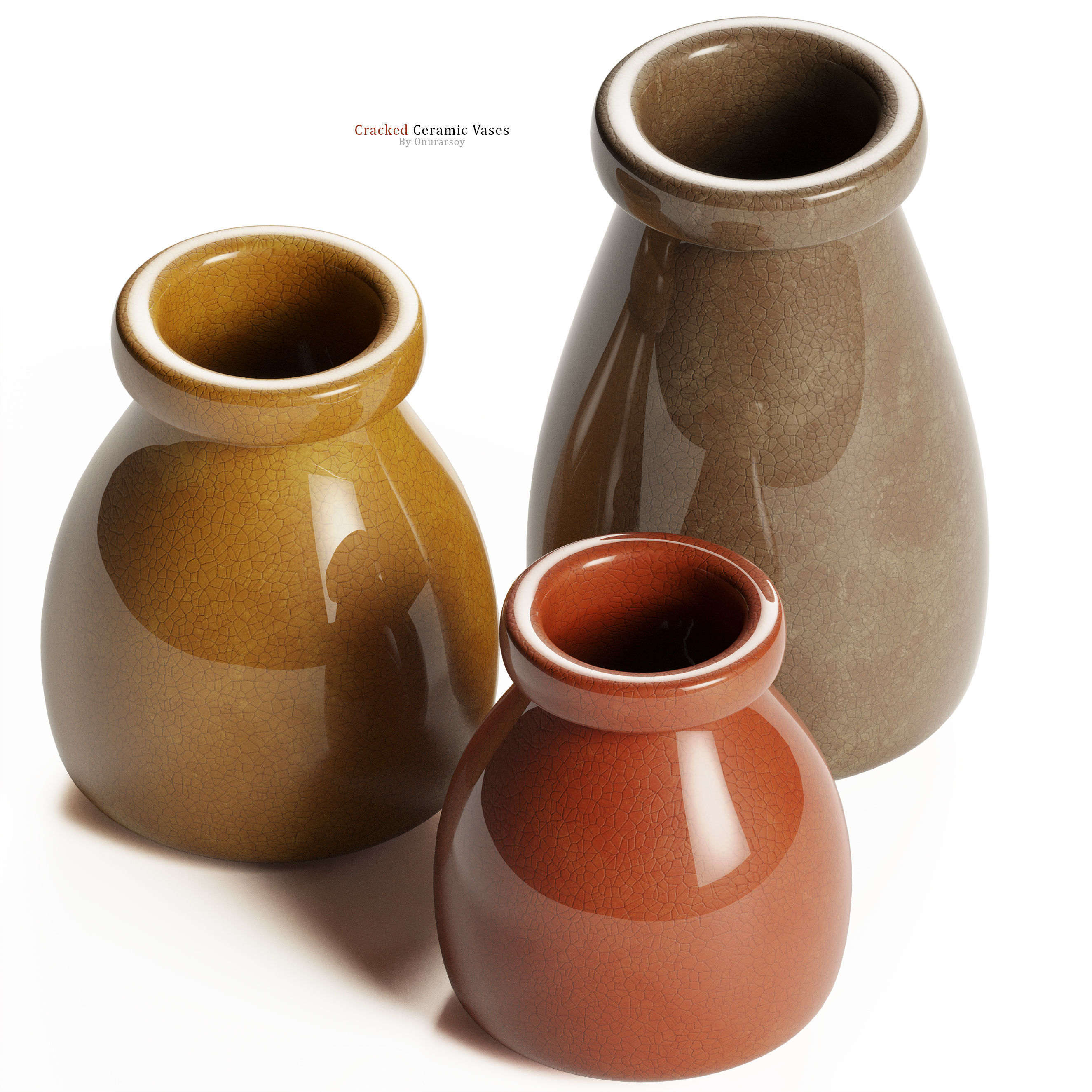 Zara Home Cracked Ceramic Vases 3D model CGTrader