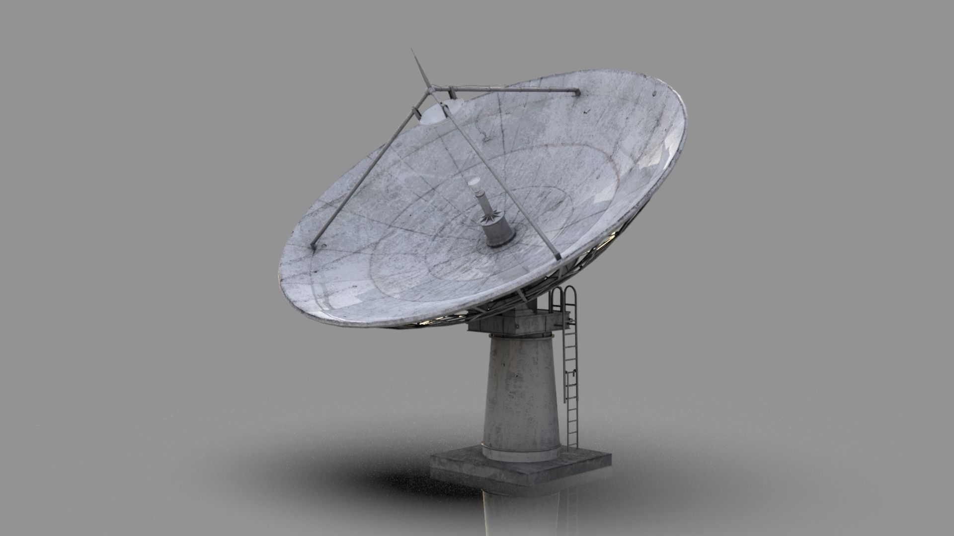 Large Satellite Antenna Low-poly 3D model_10