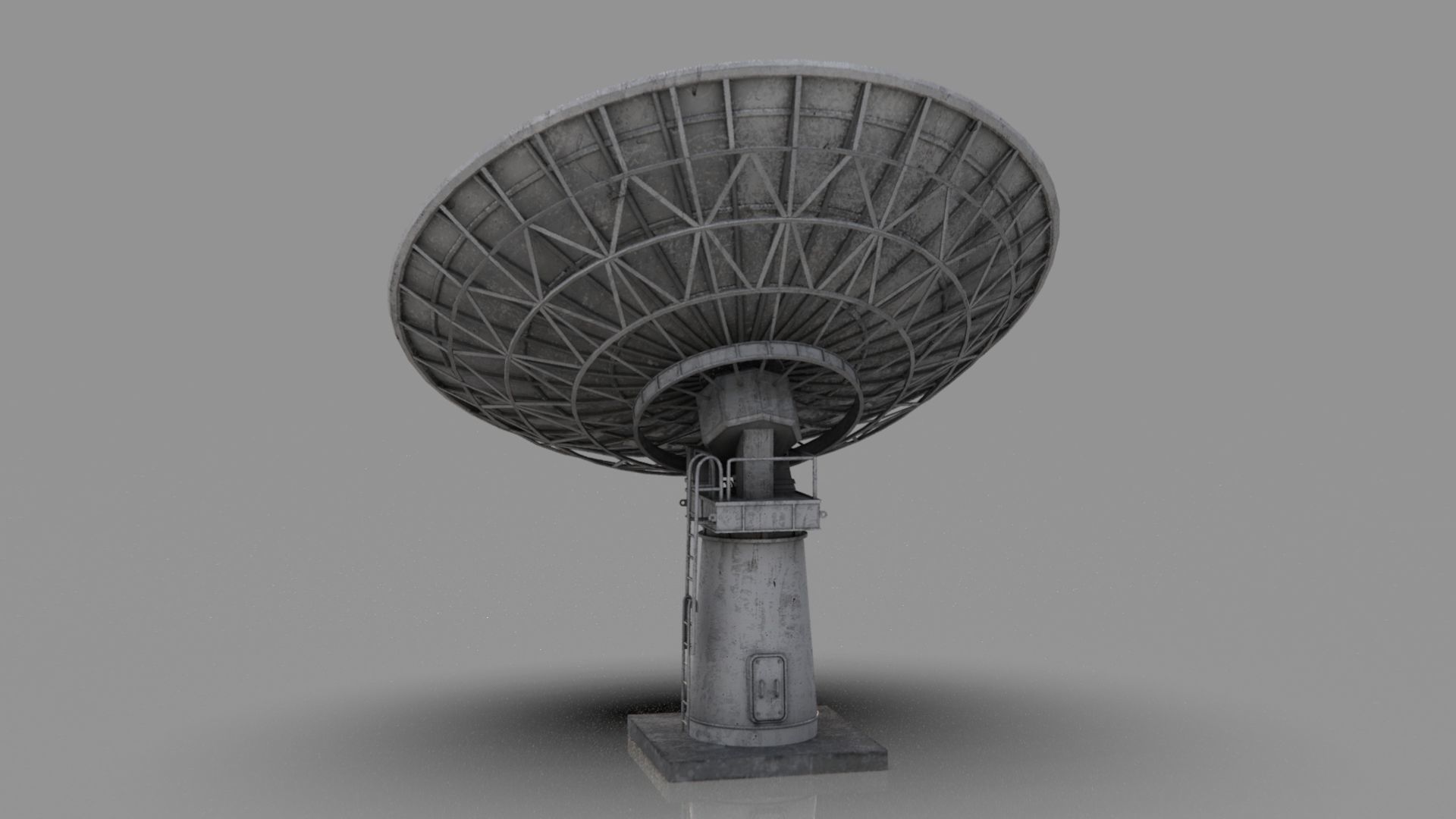 Large Satellite Antenna Low-poly 3D model_11