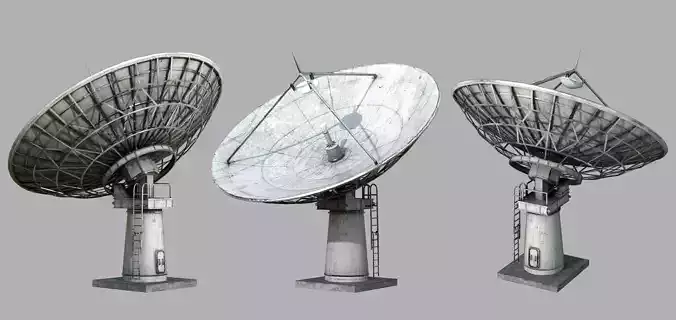 Large Satellite Antenna Low-poly 3D model