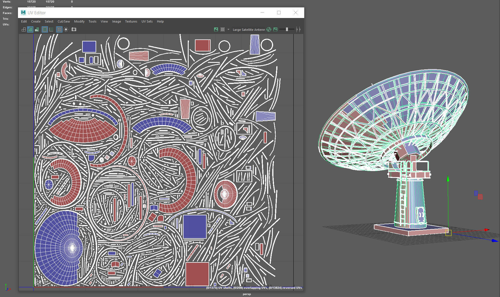 Large Satellite Antenna Low-poly 3D model_8