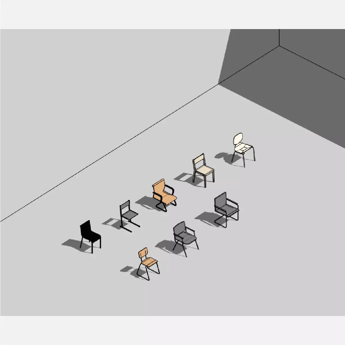 Chairs - Revit 3D model_0