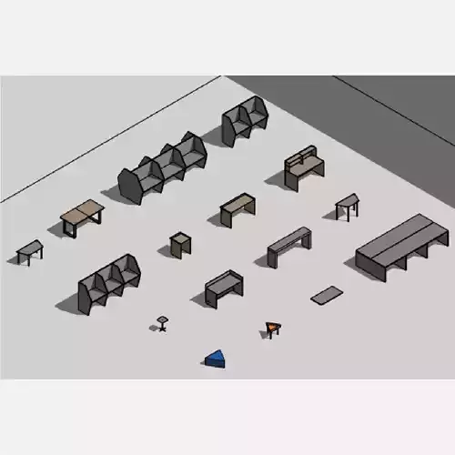 Modular tables - Revit 3D model